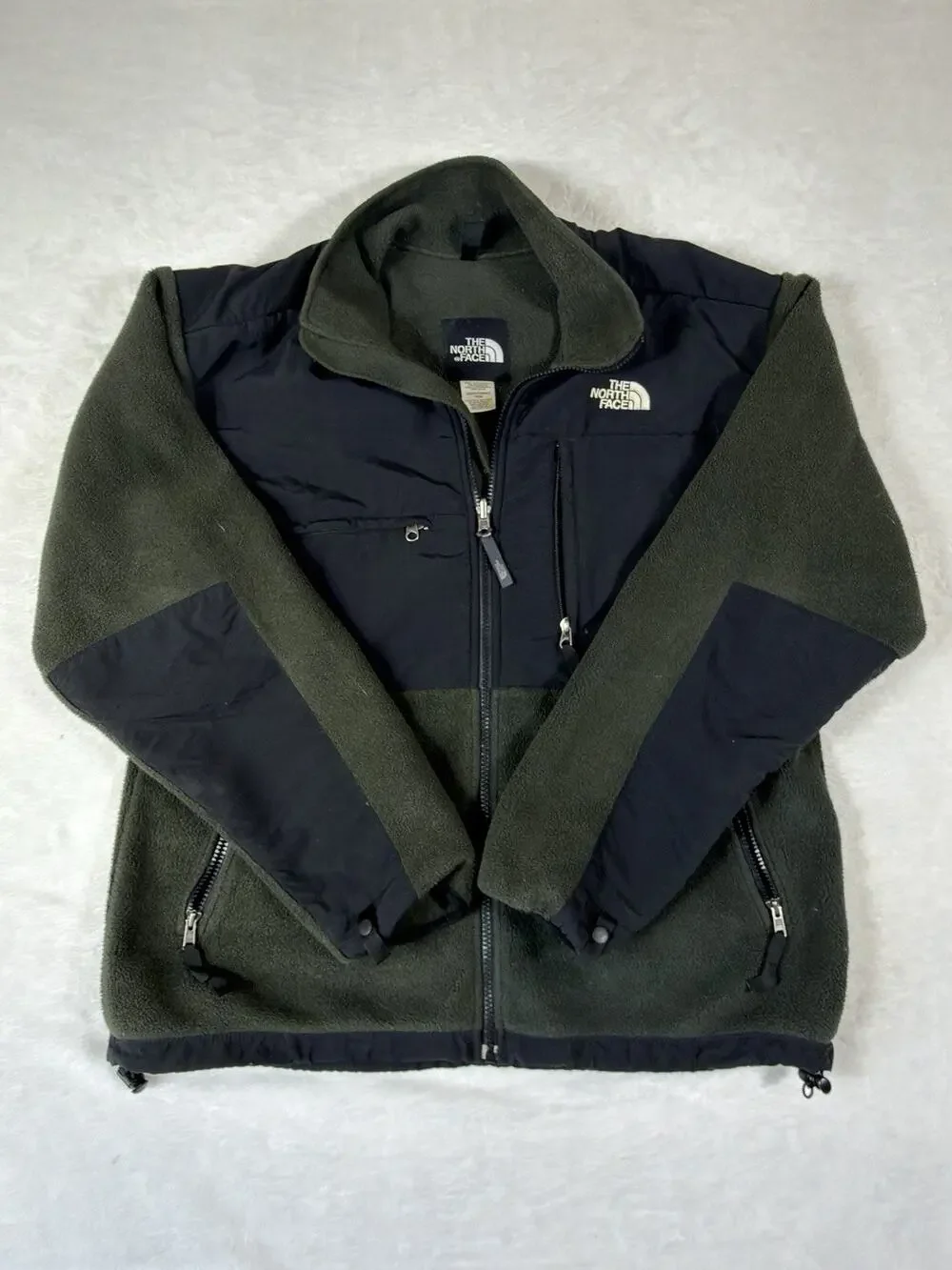 The North Face Denali Fleece Jacket Mens M Olive Green Black